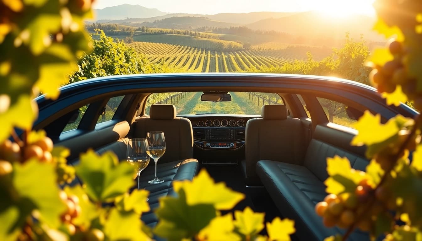 Enjoy a lavish langley wine tour limo experience at a stunning vineyard.