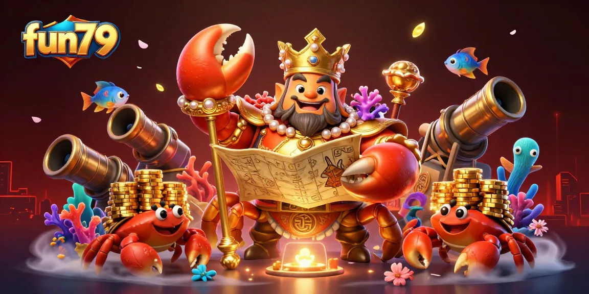 Experience the thrill of fun79 fish shooting games with vibrant sea creatures and rich rewards in this dynamic underwater scene.
