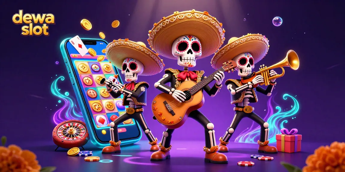Bermain di dewa slot dengan riuhnya band mariachi, permainan slot, dan koin emas yang berkilauan.