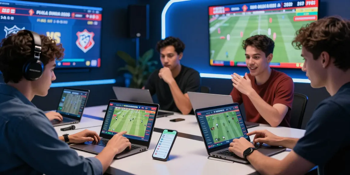 Excited bettors engaging with SBOBET wap on smartphones and tablets in a vibrant online gaming environment.