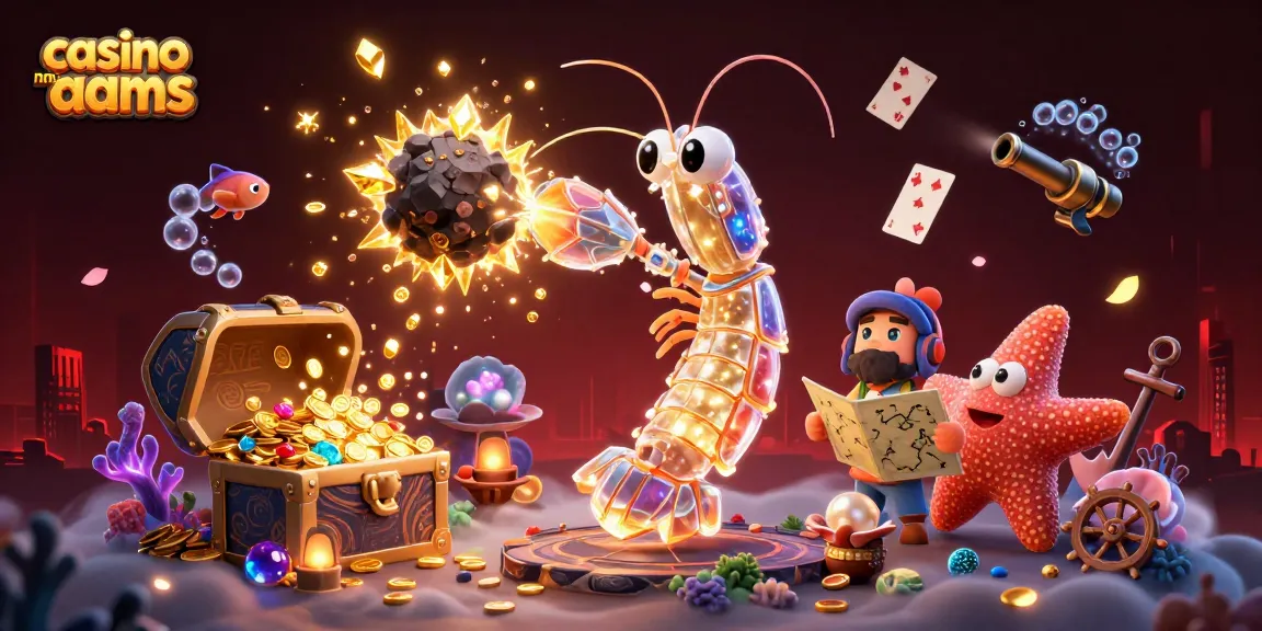 Il galattico granchio mantide in armatura di cristallo esplode un asteroide in gemme d'oro nei casino non AAMS.