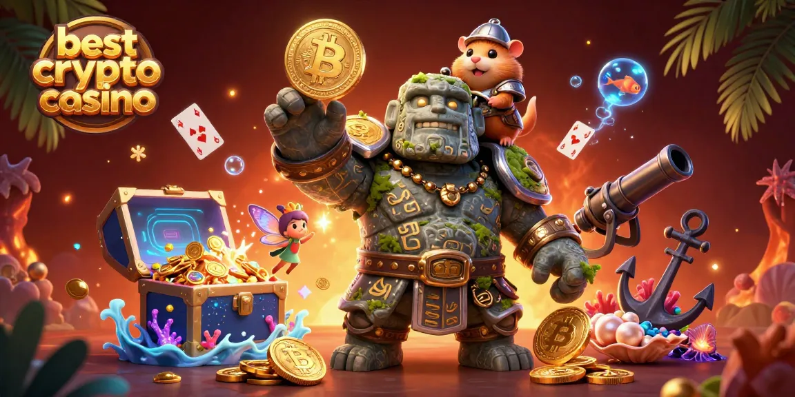 Découvrez le meilleur casino crypto avec des pièces flottantes et un golem animé magique.