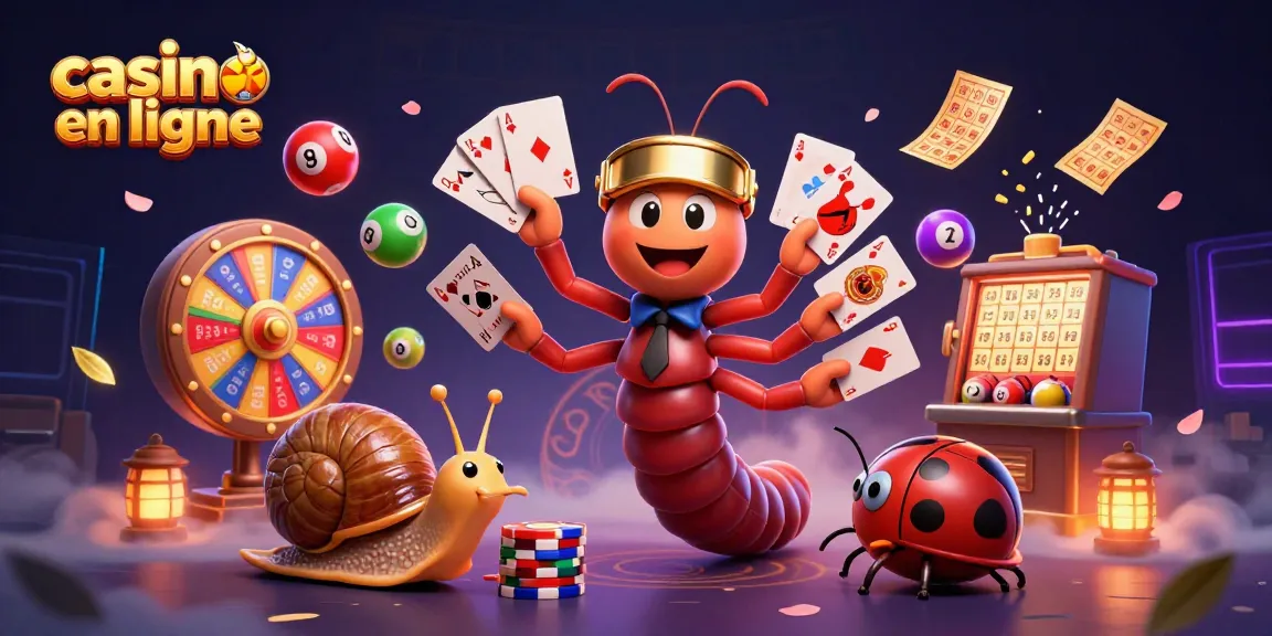 Les éléments du casino en ligne s'illuminent avec des personnages captivants et des billets d'or flottants.