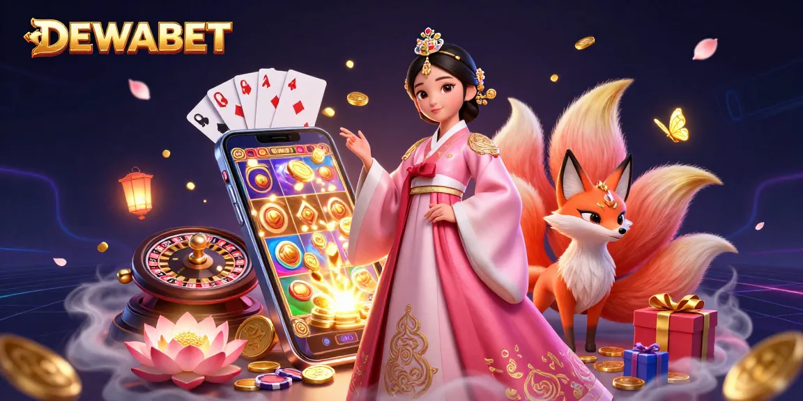 Experience exciting gameplay with DEWABET's dazzling 3D casino scene showcasing vibrant game elements.
