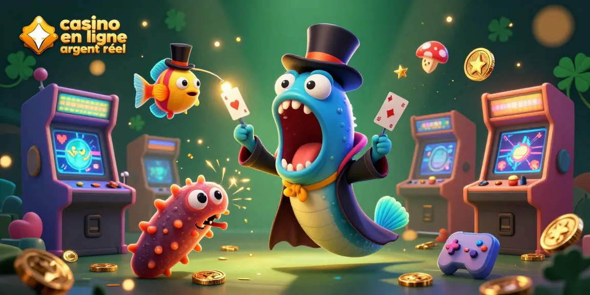 Jouez à des jeux captivants sur un casino en ligne argent réel avec des personnages marins en action.