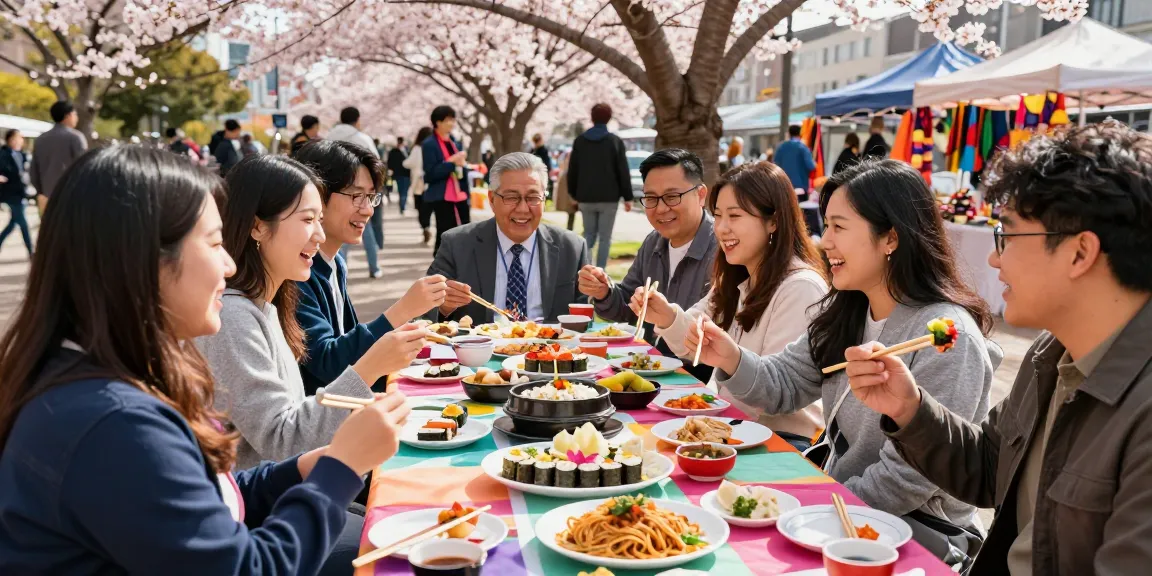 Celebrating Asian culture with Hispanic friends enjoying diverse dishes at https://hanadultalk.com.