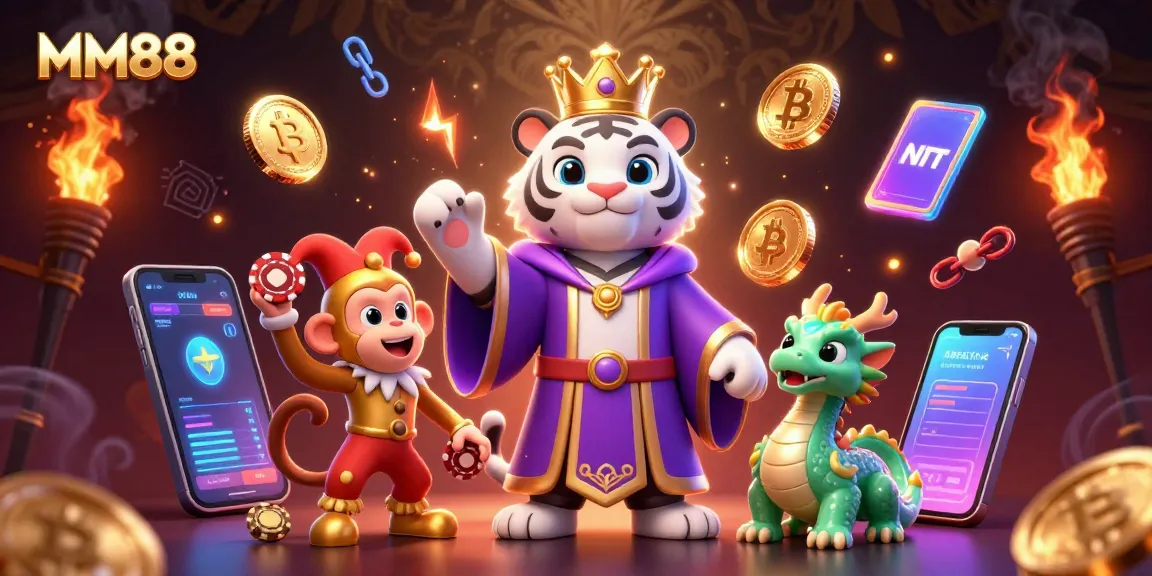 Experience thrilling winnings at MM88 with a rich casino scene featuring animated characters and vibrant game elements.