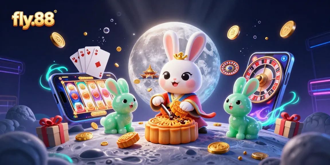 Experience gaming excitement with fly.88, featuring vibrant casino elements and folklore characters.