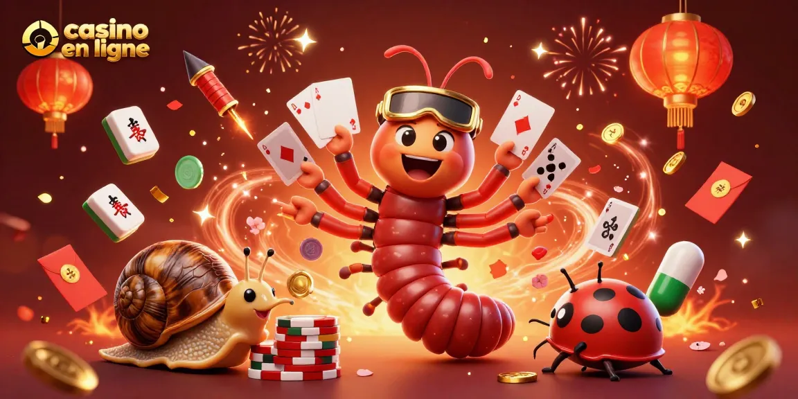 Gagnez au casino en ligne avec une illustration animée de jeux et personnages captivants.