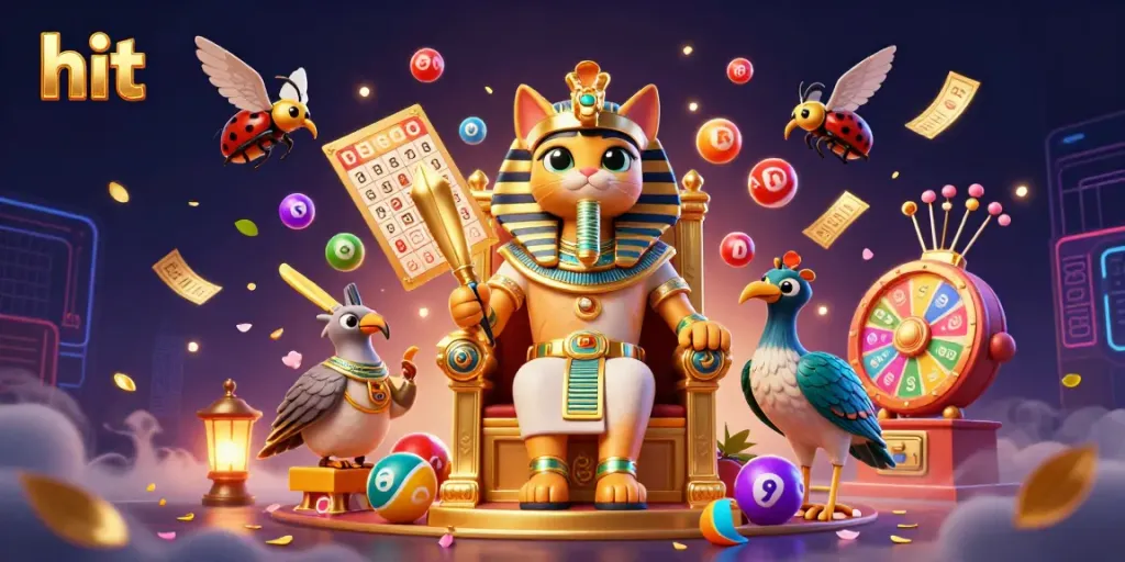 Spin your way to fortune with a vibrant hit-themed illustration showcasing exciting casino elements.