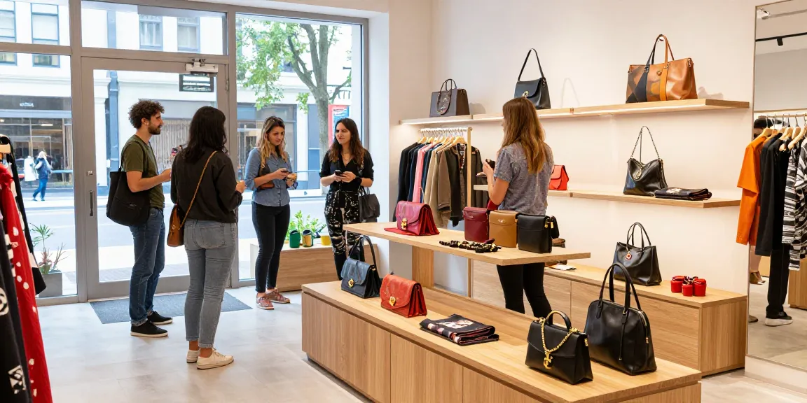 High-quality 레플리카 products displayed in a trendy boutique, inviting customers to shop.