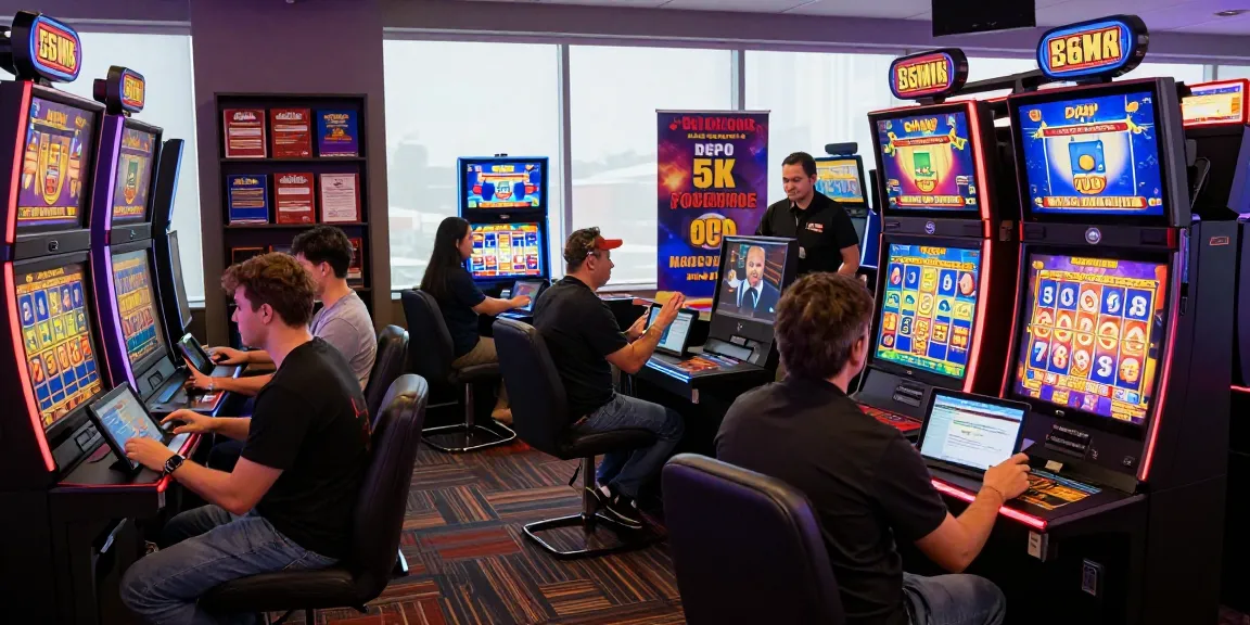 Exciting online gaming scene showcasing slot depo 5k engaging players in a vibrant casino atmosphere.