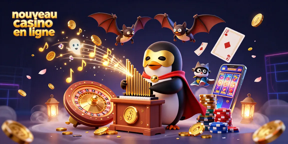 Visitez le nouveau casino en ligne où un pingouin fantôme joue de l'orgue sous une pluie de pièces d'or.