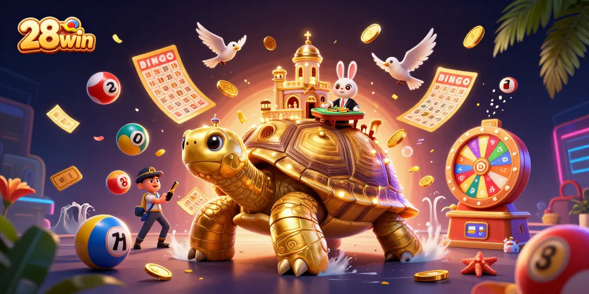 Experience thrilling wins at 28win with a vibrant 3D casino scene featuring exciting gaming elements.