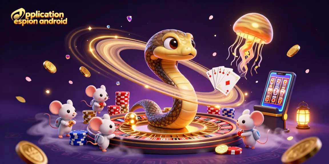 Placer des paris avec l’application espion android dans un univers ludique rempli de pièces et de cartes de poker.