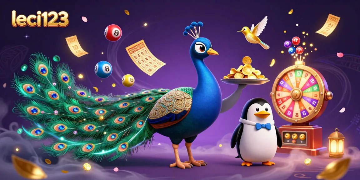 Experience thrilling gameplay with leci123, as a majestic peacock and characters interact amid colorful dynamics.