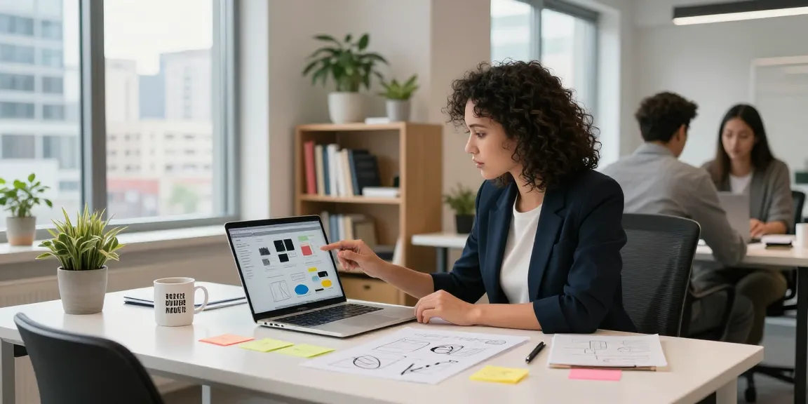 Strength up your portfolio by showcasing your professional presence in a modern workspace with collaboration elements.