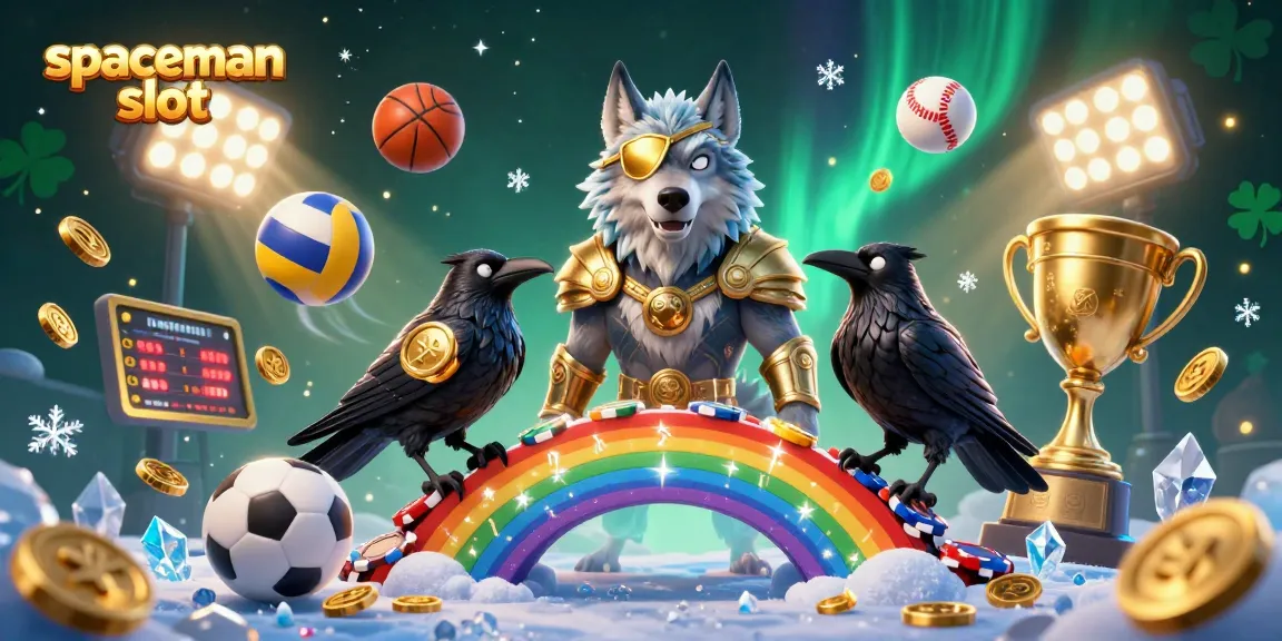 Experience the excitement of the spaceman slot with enchanting Norse characters amid vibrant casino elements.