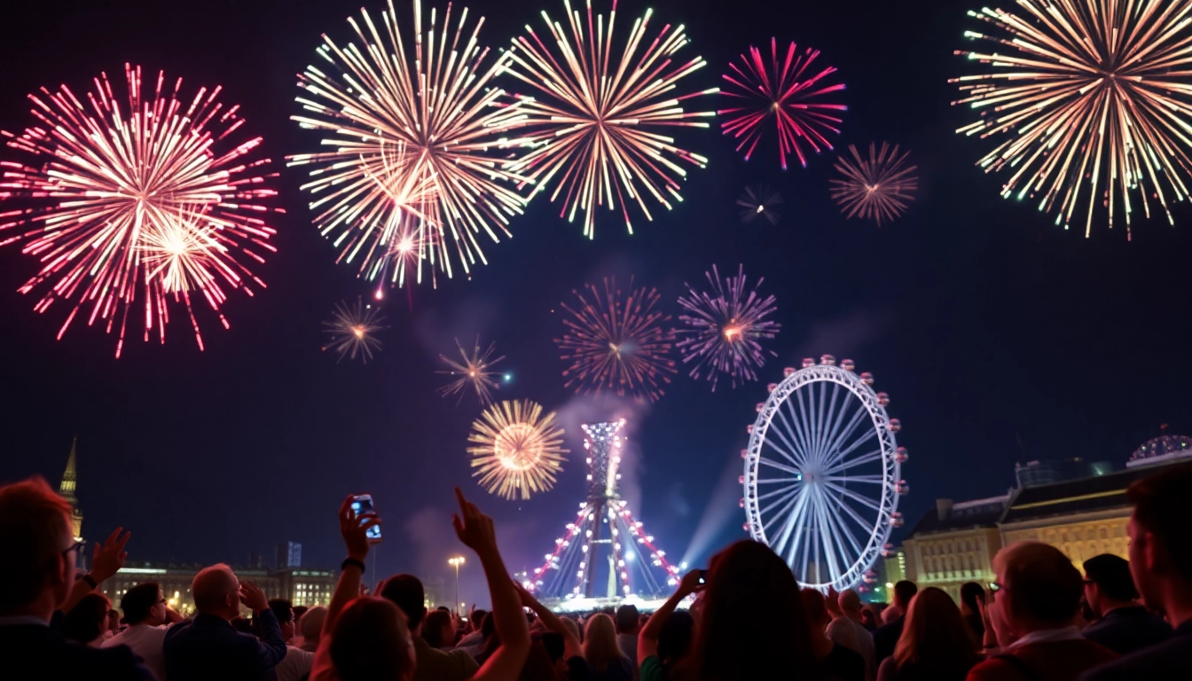 Witness the vibrant celebration as you Buy fireworks Manchester, with fireworks lighting up the night sky.