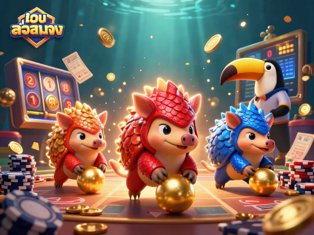 เล่นเกม เว็บสล็อตตรง ด้วยคู่มังกรคู่แข่งที่มีเกราะสีแดงและน้ำเงิน
