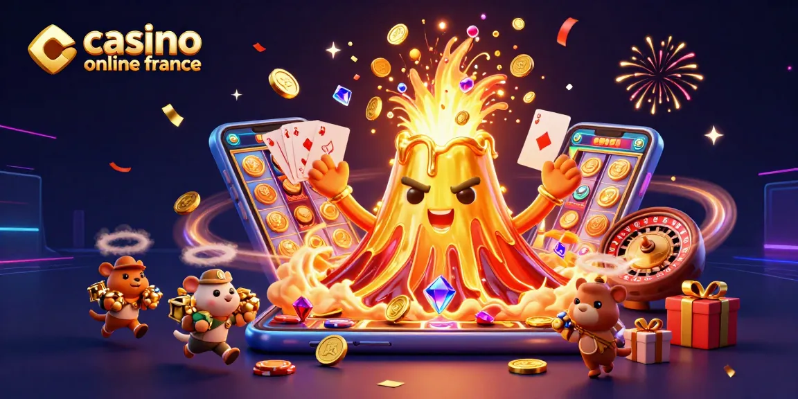 Jouez à des jeux à "casino en ligne France" avec le volcan doré explosant de richesse.