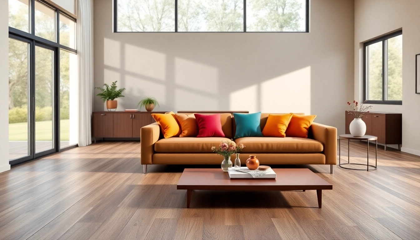 Enhance your space with flexible vinyl plank flooring in a modern living room design.
