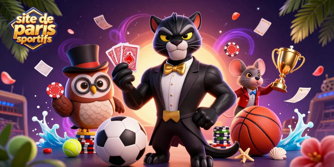 Découvrez un site de paris sportifs animé avec des personnages amusants et des éléments de jeu captivants.