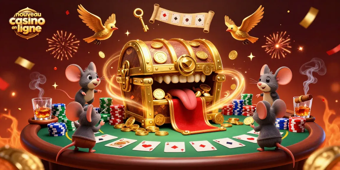 Jouez au nouveau casino en ligne et découvrez des trésors avec cette illustration dynamique et captivante.