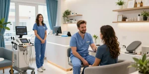 Hair transplant istanbul consultation at a modern healthcare clinic, showcasing expert patient care and advanced medical services.