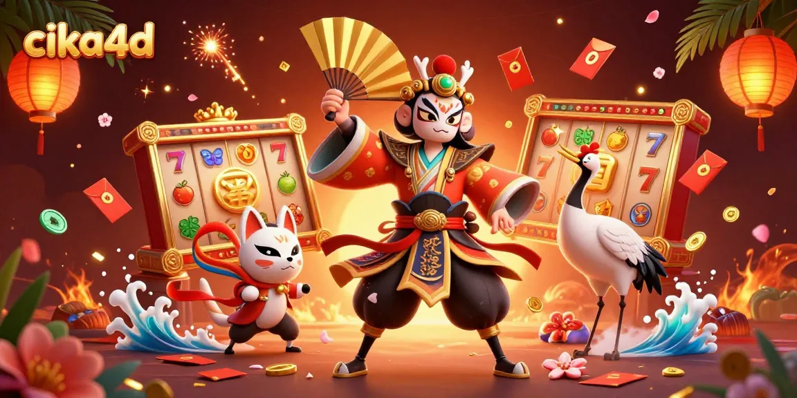 Experience thrilling gameplay with cika4d as the kabuki crane warrior leads on a vibrant casino scene.