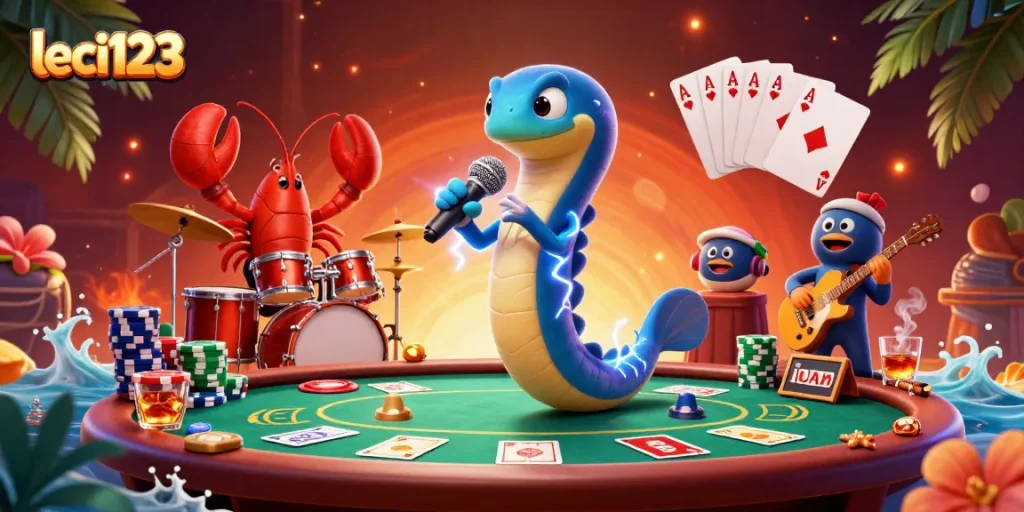Experience electrifying fun with leci123 in a vibrant underwater casino scene.